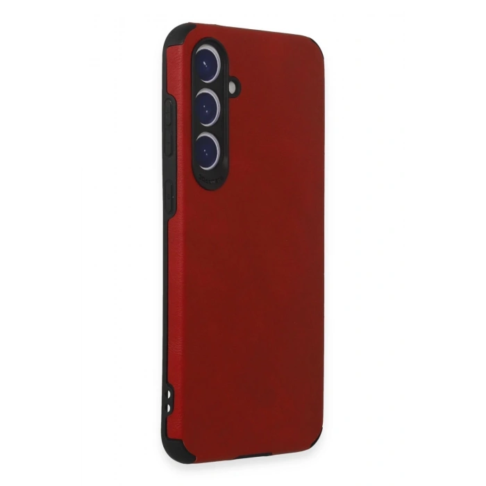 Newface Samsung Galaxy S23 FE Kılıf Loop Deri Silikon - Kırmızı