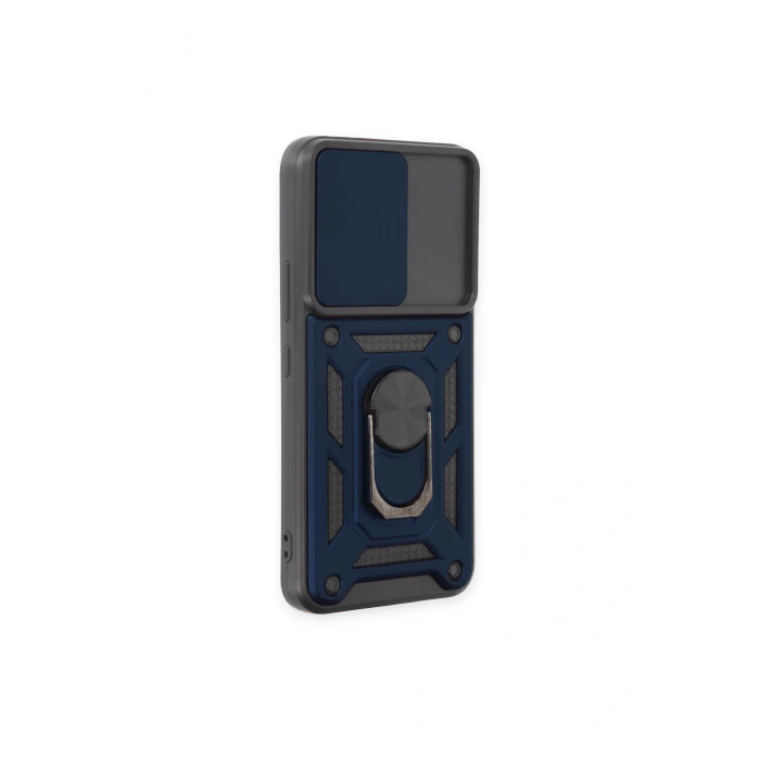 Newface Samsung Galaxy S23 FE Kılıf Pars Lens Yüzüklü Silikon - Lacivert