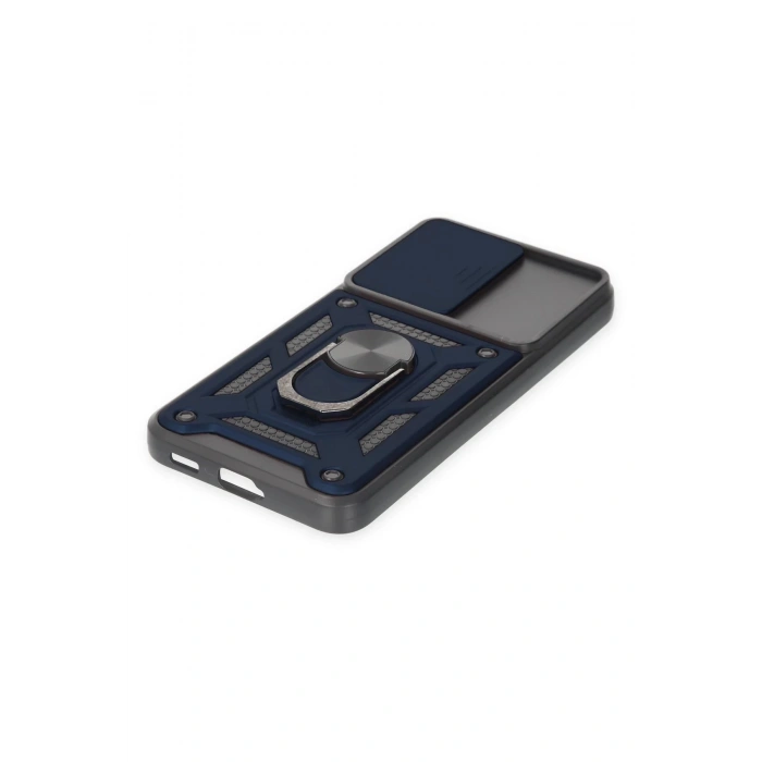 Newface Samsung Galaxy S23 FE Kılıf Pars Lens Yüzüklü Silikon - Lacivert