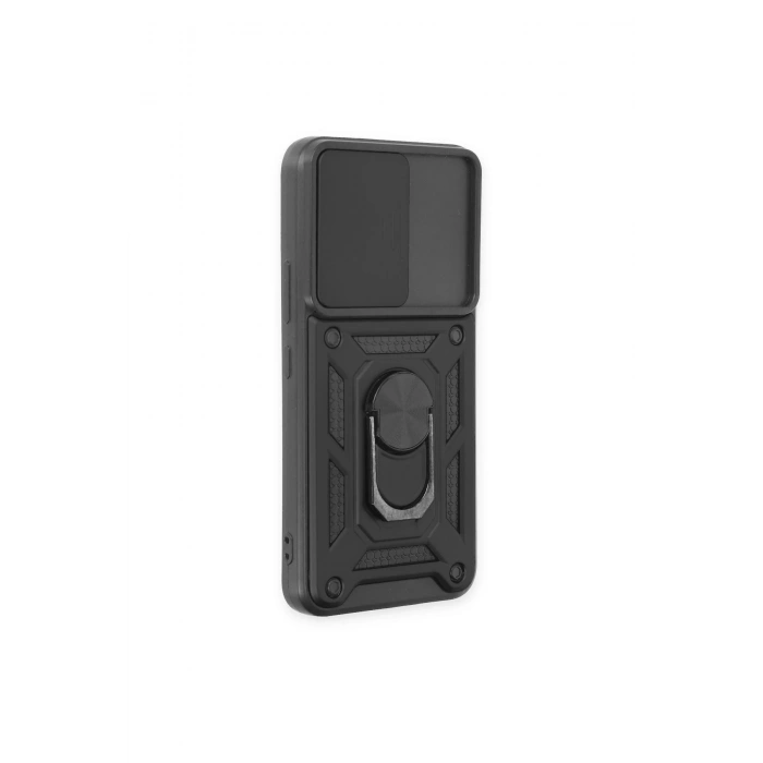 Newface Samsung Galaxy S23 FE Kılıf Pars Lens Yüzüklü Silikon - Siyah