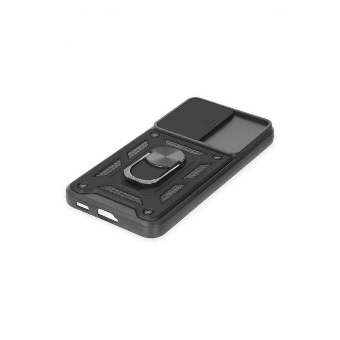 Newface Samsung Galaxy S23 FE Kılıf Pars Lens Yüzüklü Silikon - Siyah