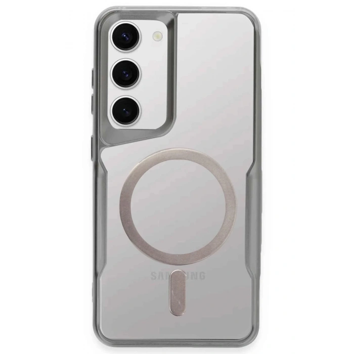 Newface Samsung Galaxy S23 Kılıf Boyi Magsafe Silikon Kapak - Gümüş