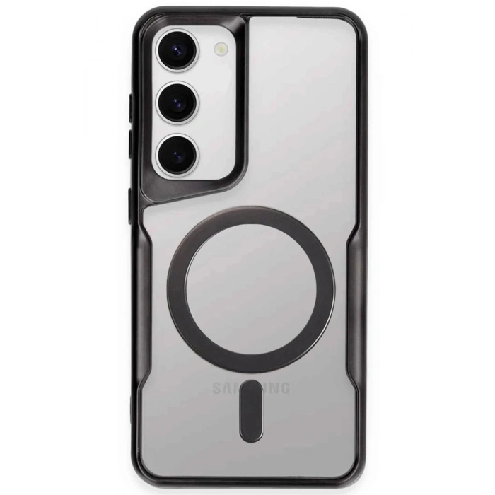 Newface Samsung Galaxy S23 Kılıf Boyi Magsafe Silikon Kapak - Siyah