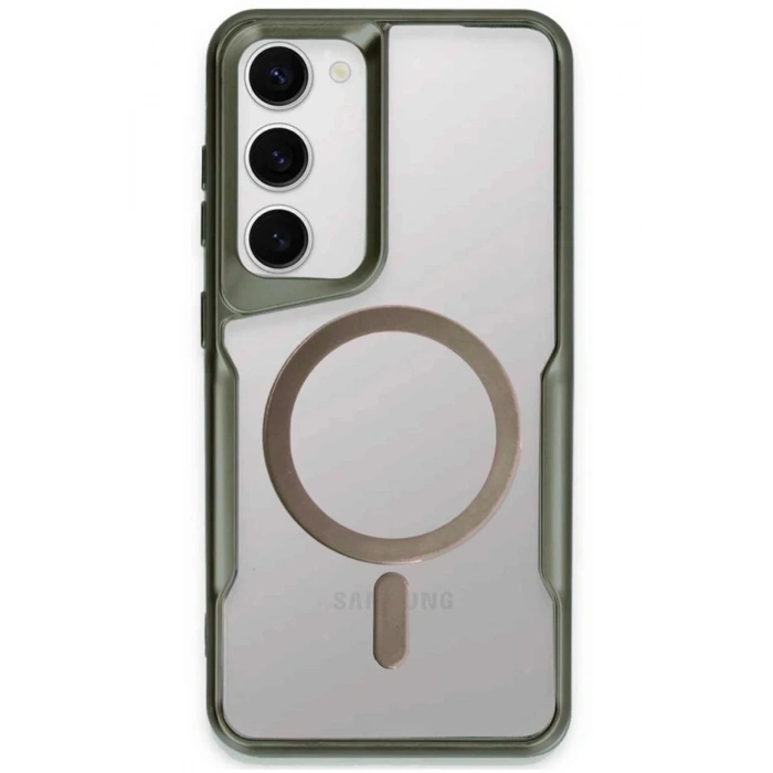 Newface Samsung Galaxy S23 Kılıf Boyi Magsafe Silikon Kapak - Yeşil