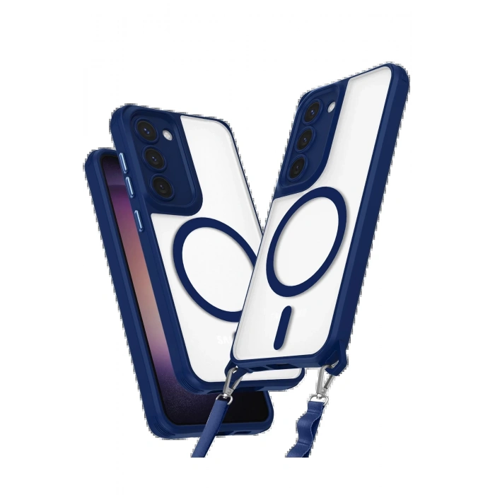 Newface Samsung Galaxy S23 Kılıf Enka Magsafe Silikon Kılıf - Lacivert