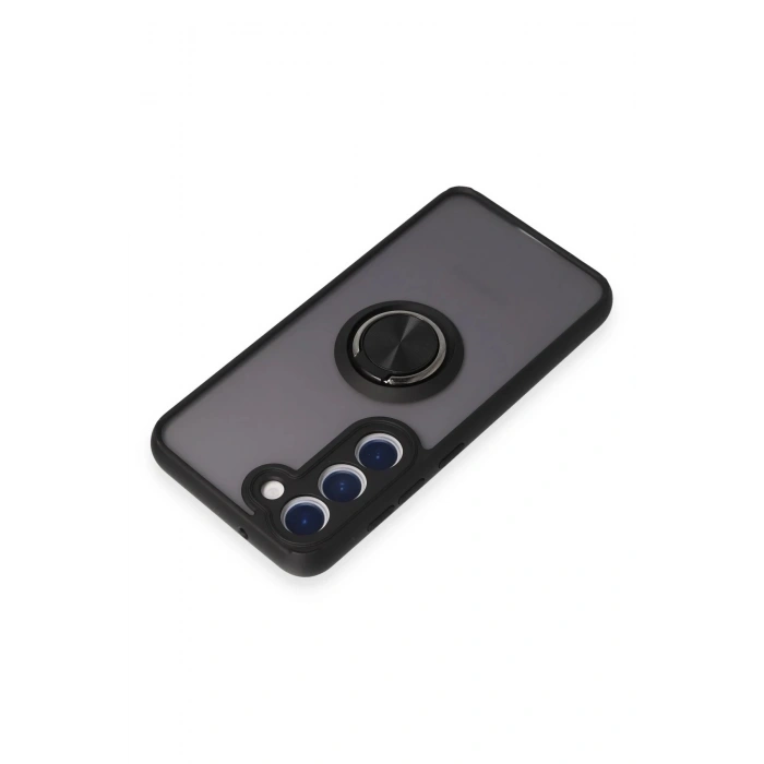 Newface Samsung Galaxy S23 Kılıf Montreal Yüzüklü Silikon Kapak - Siyah