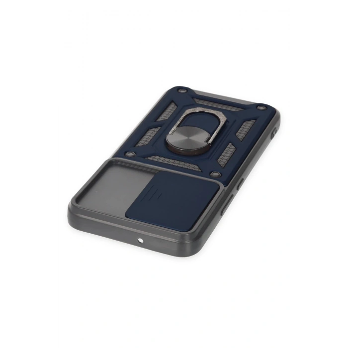 Newface Samsung Galaxy S23 Kılıf Pars Lens Yüzüklü Silikon - Lacivert