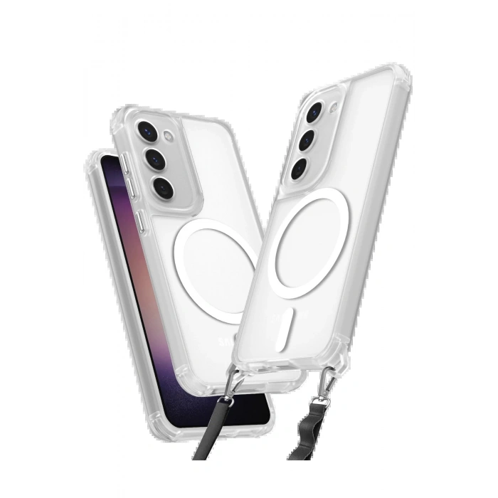 Newface Samsung Galaxy S23 Plus Kılıf Enka Magsafe Silikon Kılıf - Şeffaf