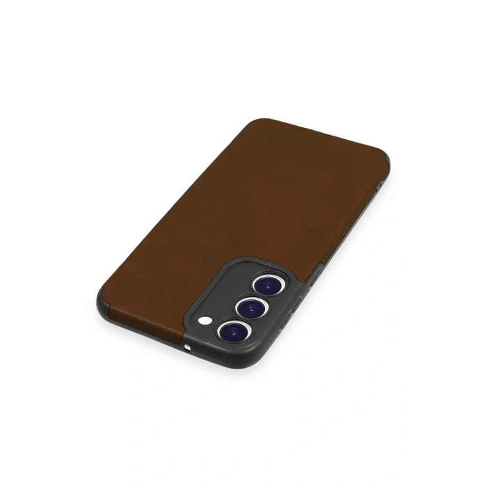 Newface Samsung Galaxy S23 Plus Kılıf Loop Deri Silikon - Kahverengi