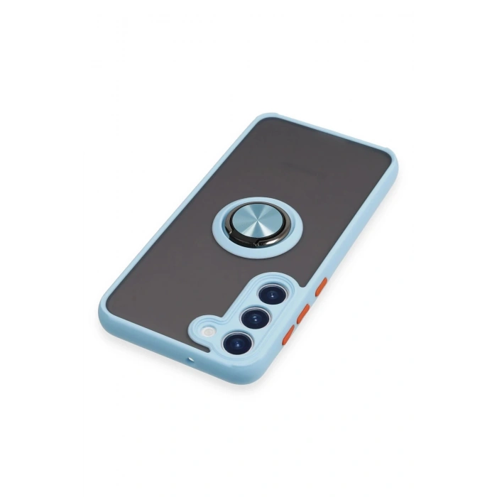 Newface Samsung Galaxy S23 Plus Kılıf Montreal Yüzüklü Silikon Kapak - Buz Mavi