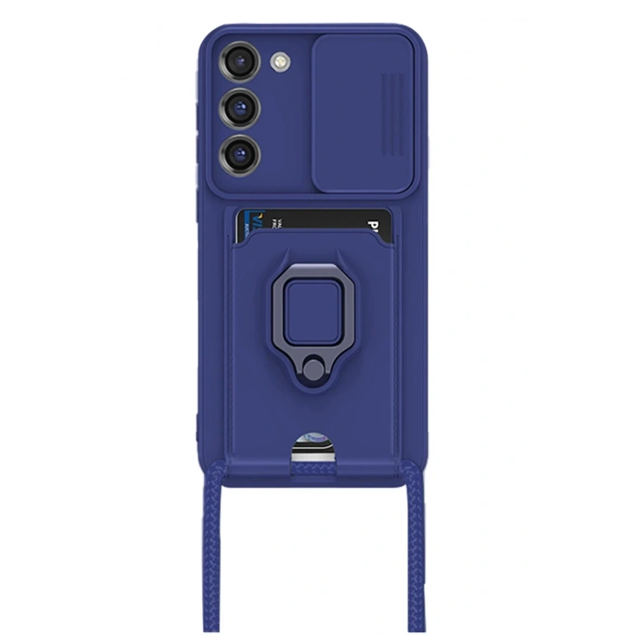 Newface Samsung Galaxy S23 Plus Kılıf Zuma Kartvizitli Yüzüklü Silikon - Lacivert