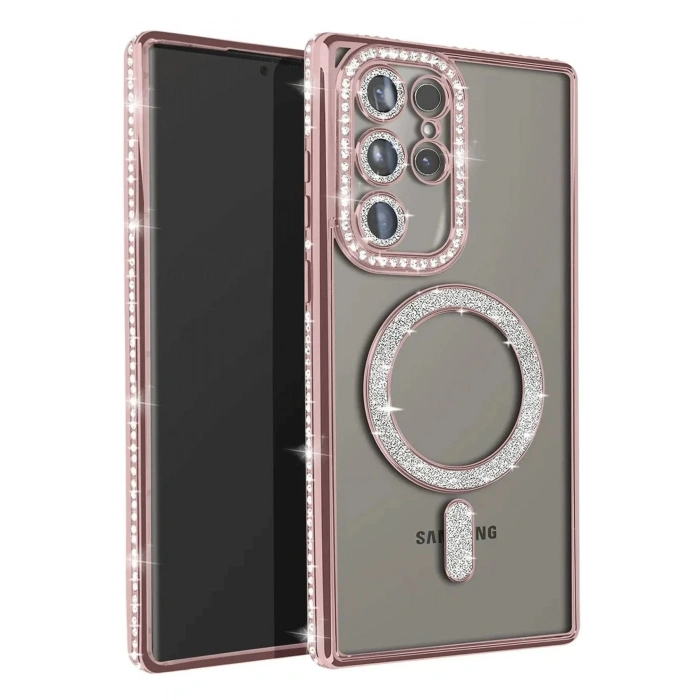 Newface Samsung Galaxy S23 Ultra Joke Simli Magneticsafe Kılıf - Pembe