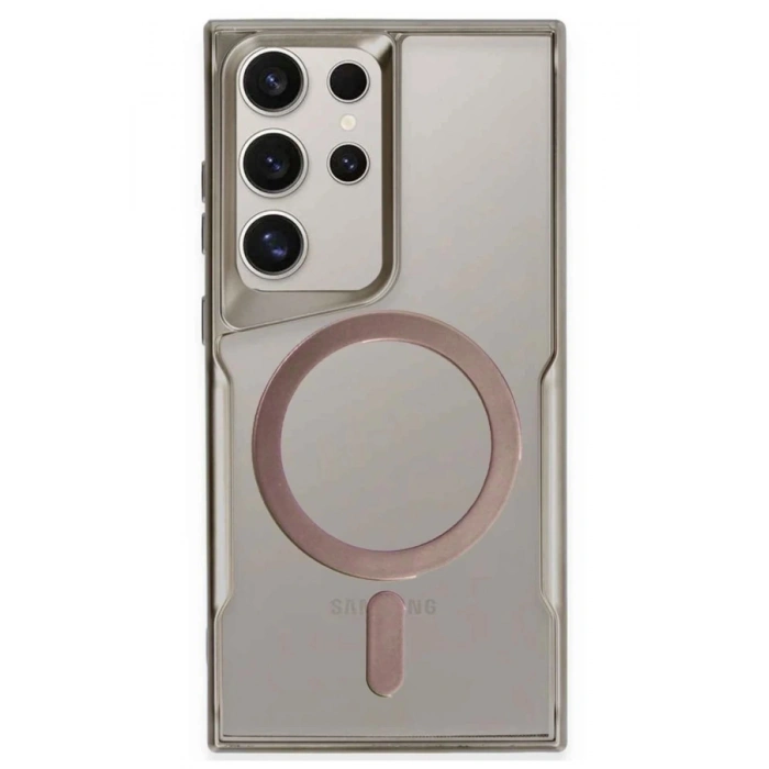 Newface Samsung Galaxy S23 Ultra Kılıf Boyi Magsafe Silikon Kapak - Titan Gri