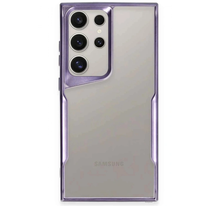 Newface Samsung Galaxy S23 Ultra Kılıf Boyi Silikon Kapak - Derin Mor