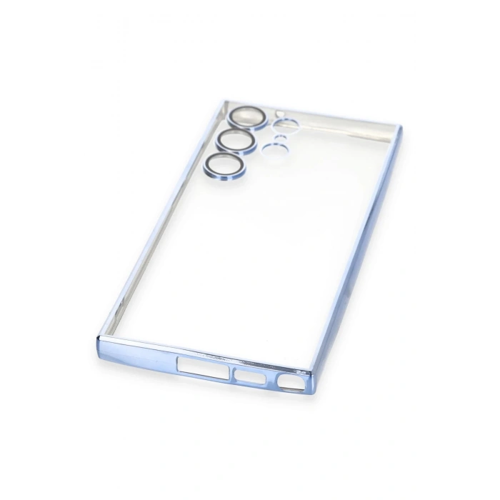 Newface Samsung Galaxy S23 Ultra Kılıf Razer Lensli Silikon - Açık Mavi