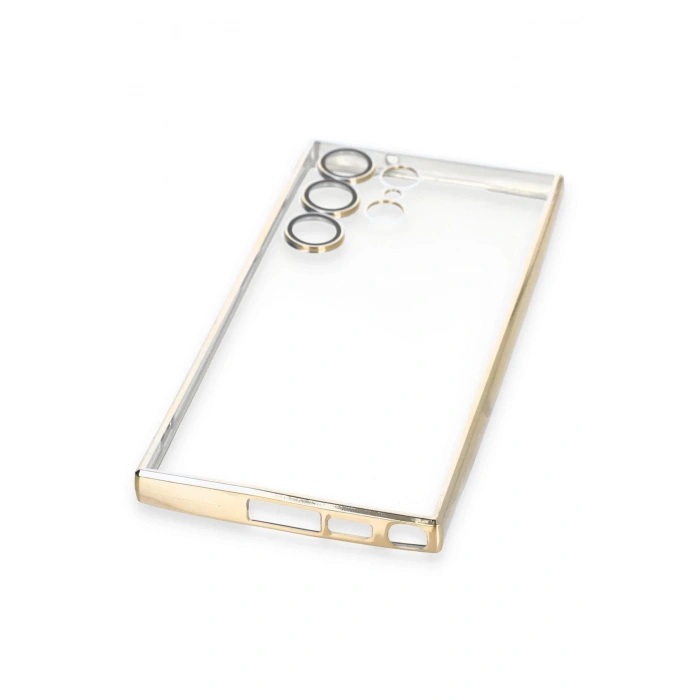 Newface Samsung Galaxy S23 Ultra Kılıf Razer Lensli Silikon - Gold