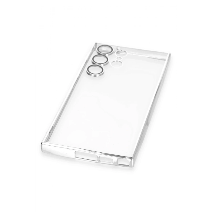 Newface Samsung Galaxy S23 Ultra Kılıf Razer Lensli Silikon - Gümüş