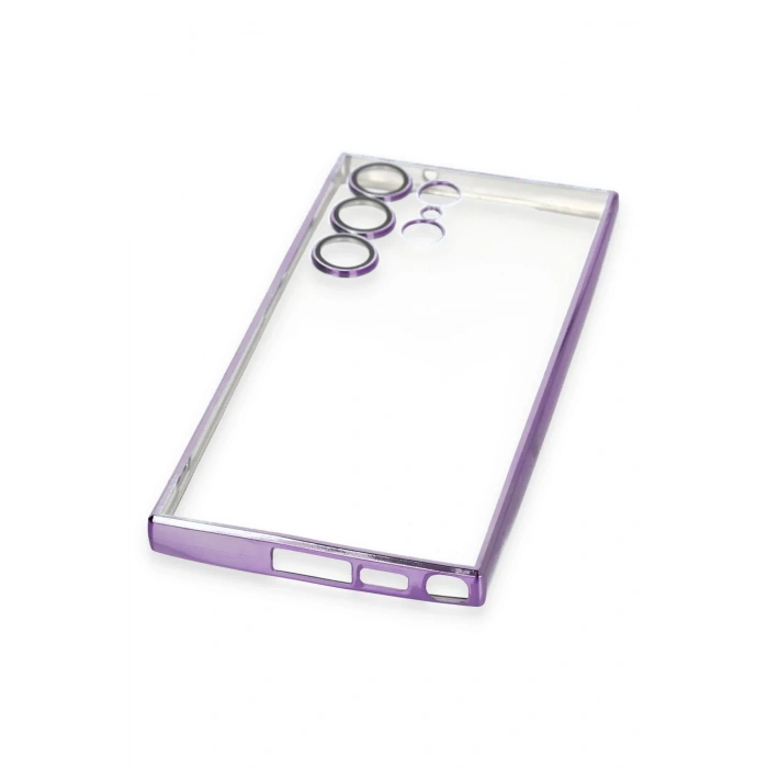 Newface Samsung Galaxy S23 Ultra Kılıf Razer Lensli Silikon - Mor