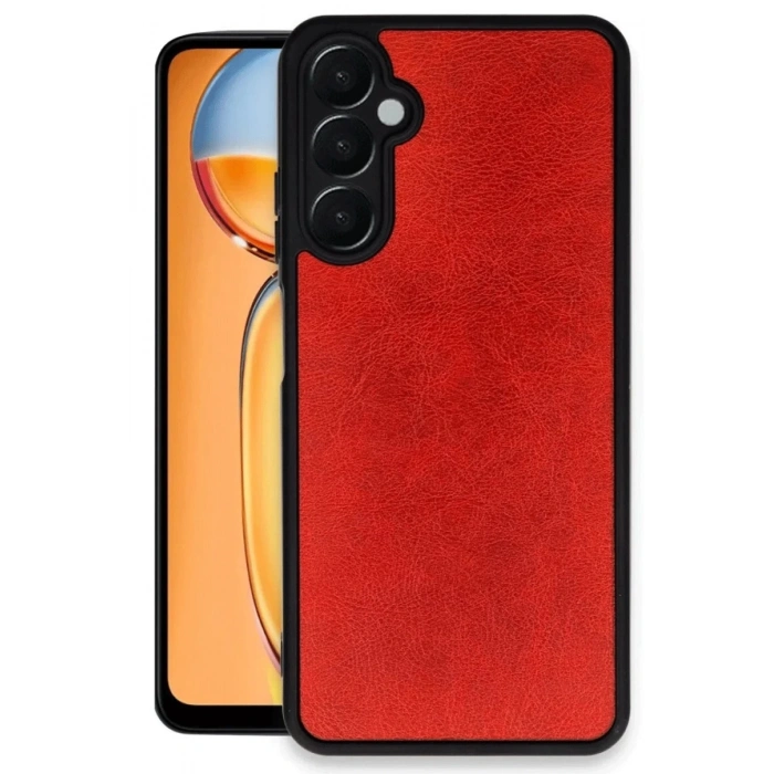 Newface Samsung Galaxy S24 FE Kılıf Aras Deri Kapak - Kırmızı