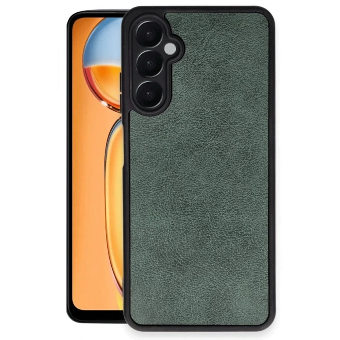 Newface Samsung Galaxy S24 FE Kılıf Aras Deri Kapak - Koyu Yeşil