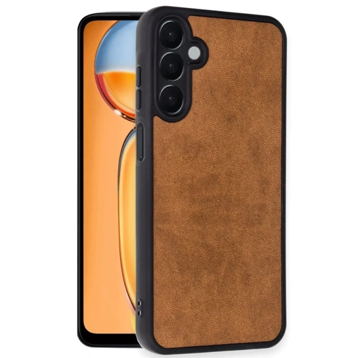 Newface Samsung Galaxy S24 FE Kılıf Aras Deri Kapak - Taba