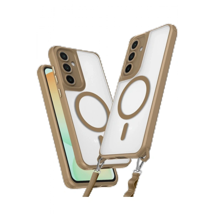 Newface Samsung Galaxy S24 FE Kılıf Enka Magsafe Silikon Kılıf - Desert