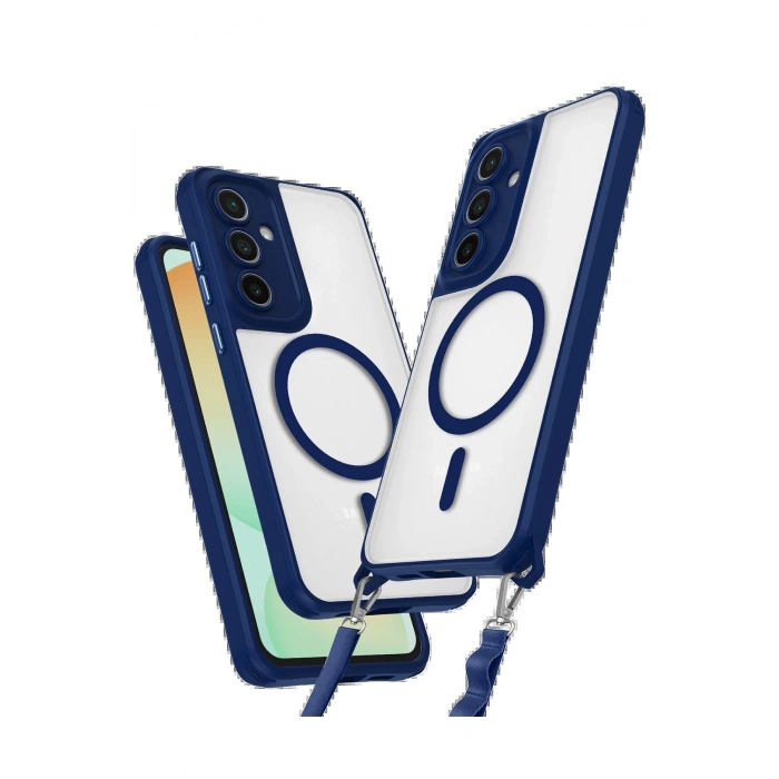 Newface Samsung Galaxy S24 FE Kılıf Enka Magsafe Silikon Kılıf - Lacivert