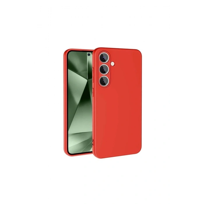 Newface Samsung Galaxy S24 FE Kılıf Nano içi Kadife Silikon - Kırmızı
