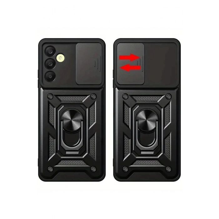 Newface Samsung Galaxy S24 FE Pars Lens Yüzüklü Silikon - Kırmızı