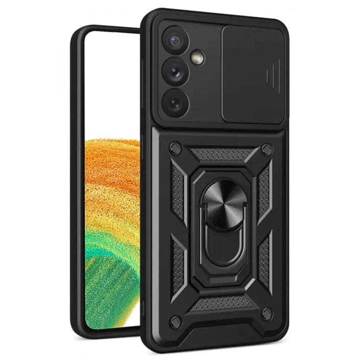 Newface Samsung Galaxy S24 FE Pars Lens Yüzüklü Silikon - Siyah