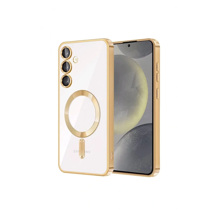 Newface Samsung Galaxy S24 Kılıf Kross Magneticsafe Kapak - Gold