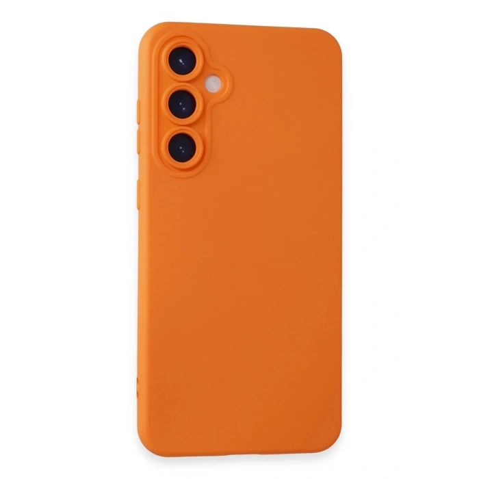 Newface Samsung Galaxy S24 Kılıf Nano içi Kadife Silikon - Turuncu