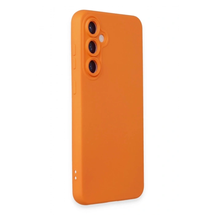 Newface Samsung Galaxy S24 Kılıf Nano içi Kadife Silikon - Turuncu