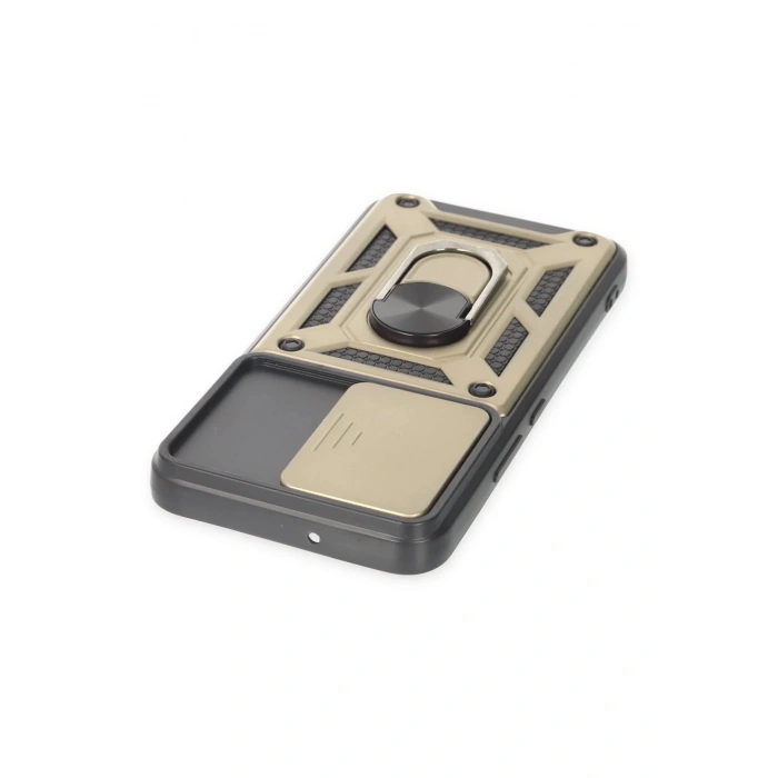 Newface Samsung Galaxy S24 Kılıf Pars Lens Yüzüklü Silikon - Gold