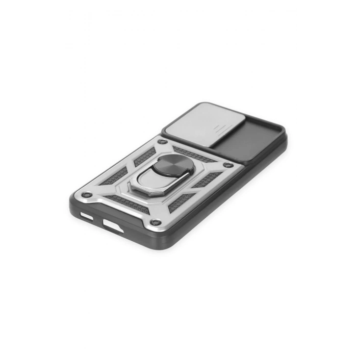 Newface Samsung Galaxy S24 Kılıf Pars Lens Yüzüklü Silikon - Gümüş