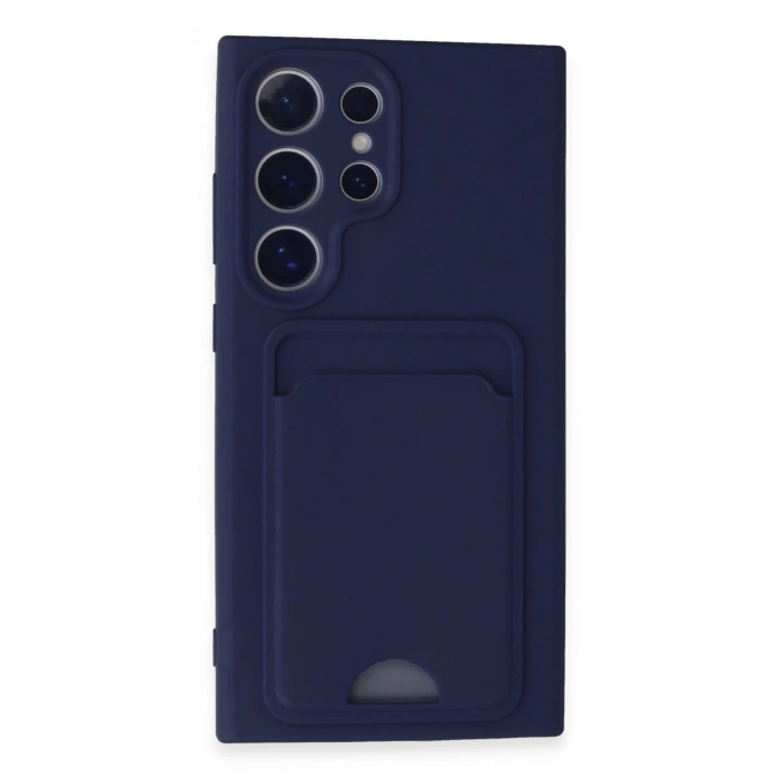 Newface Samsung Galaxy S24 Ultra Kılıf Kelvin Kartvizitli Silikon - Lacivert