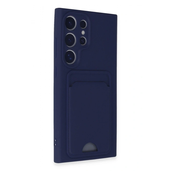 Newface Samsung Galaxy S24 Ultra Kılıf Kelvin Kartvizitli Silikon - Lacivert