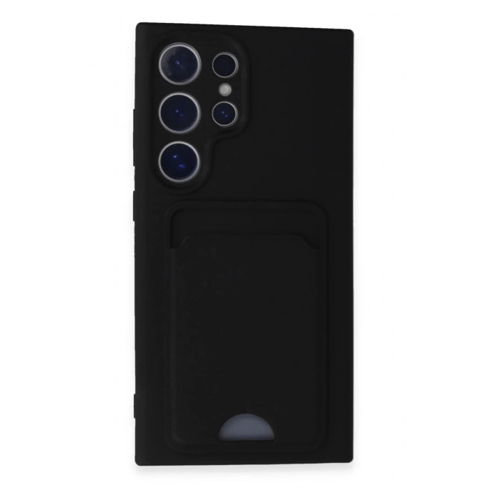 Newface Samsung Galaxy S24 Ultra Kılıf Kelvin Kartvizitli Silikon - Siyah