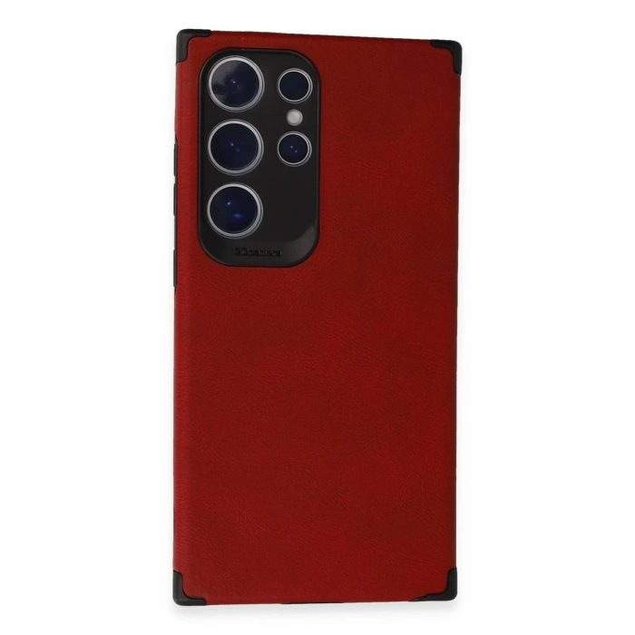 Newface Samsung Galaxy S24 Ultra Kılıf Loop Deri Silikon - Kırmızı