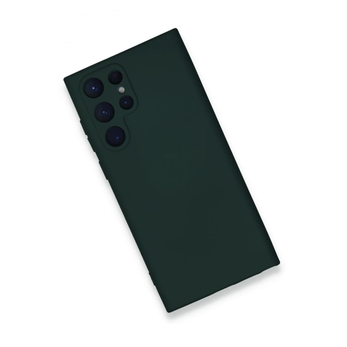 Newface Samsung Galaxy S24 Ultra Kılıf Nano içi Kadife Silikon - Koyu Yeşil