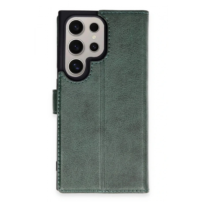 Newface Samsung Galaxy S24 Ultra Kılıf Trend S Plus Kapaklı Kılıf - Yeşil