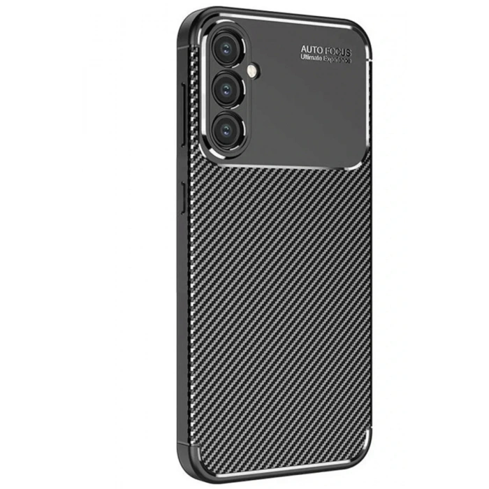 Newface Samsung Galaxy S25 Kılıf Auto Focus Karbon Kapak - Siyah