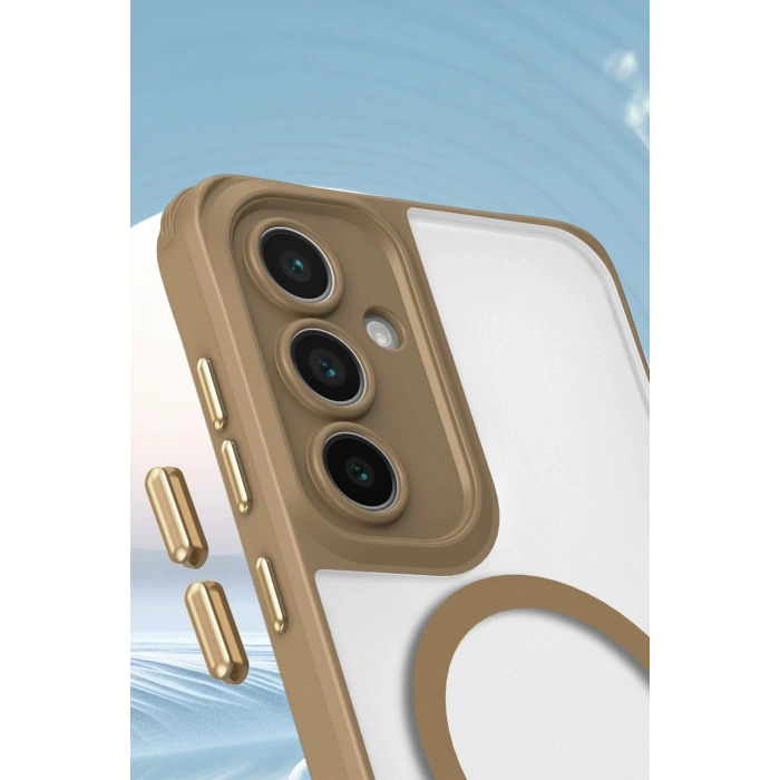 Newface Samsung Galaxy S25 Kılıf Enka Magsafe Silikon Kılıf - Titan Gri