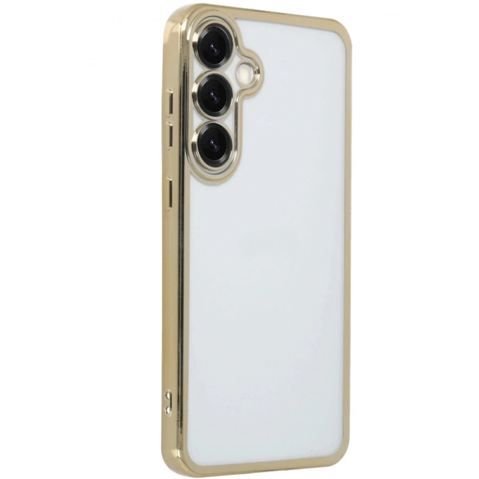 Newface Samsung Galaxy S25 Kılıf Razer Lensli Silikon - Gold