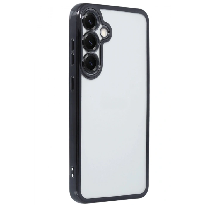 Newface Samsung Galaxy S25 Kılıf Razer Lensli Silikon - Siyah