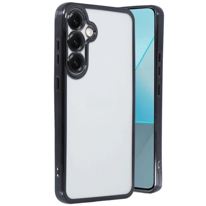 Newface Samsung Galaxy S25 Plus Kılıf Razer Lensli Silikon - Siyah