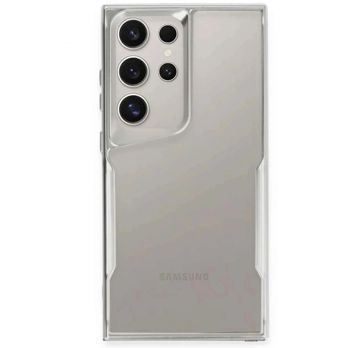 Newface Samsung Galaxy S25 Ultra Kılıf Boyi Silikon Kapak - Gümüş