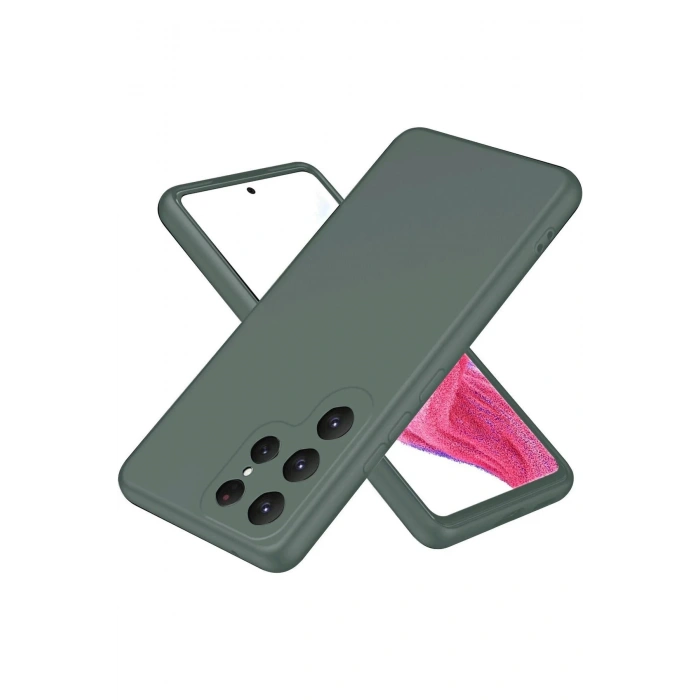 Newface Samsung Galaxy S25 Ultra Kılıf First Silikon - Koyu Yeşil