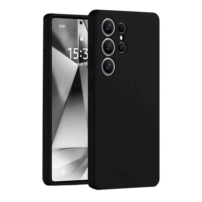 Newface Samsung Galaxy S25 Ultra Kılıf Nano içi Kadife Silikon - Siyah