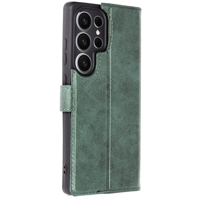 Newface Samsung Galaxy S25 Ultra Kılıf Trend S Plus Kapaklı Kılıf - Yeşil